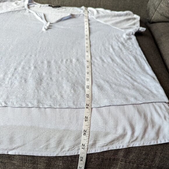 Lightweight Linen and Rayon Faux Layered Short Sleeved Top - Picture 8 of 10